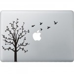 Baum mit Vögel MacBook Aufkleber Schwarz MacBook Aufkleber